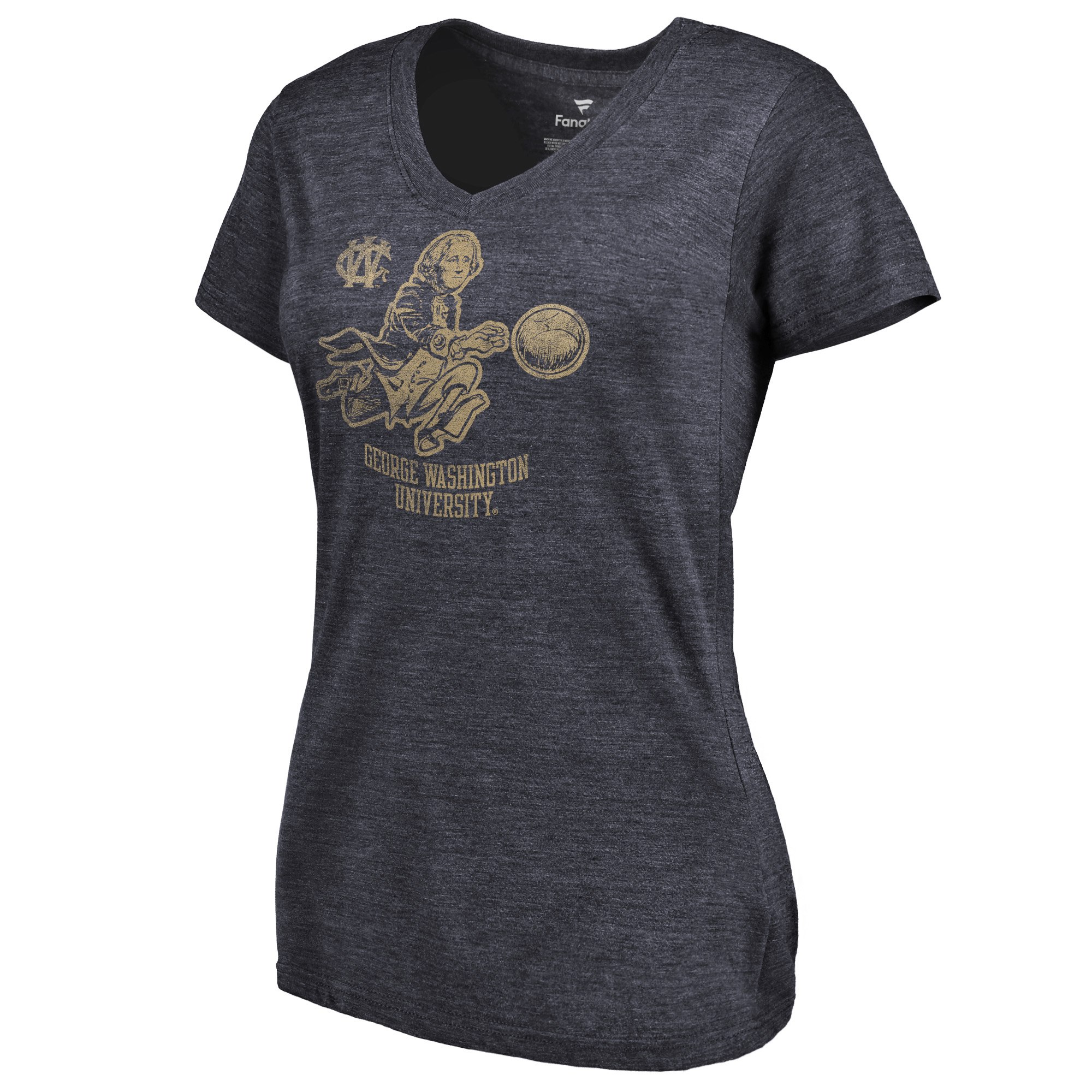 2020 NCAA Fanatics Branded George Washington Colonials Women Navy Vault Primary Logo TriBlend VNeck TShirt->ncaa t-shirts->Sports Accessory